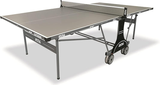 STAG Weatherproof Bali Outdoor Indoor Professional Table Tennis Table | Quick Assembly | 2 Racquets, 6 Balls, 1 Net Set & 1 Cover Included, Grey