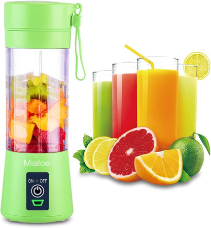 Portable 6 Blades in 3D Juicer Cup,Updated Version Rechargeable Juice Blender Magnetic Secure Switch Electric Fruit Mixer for Superb Mixing 380ml (blue), Large