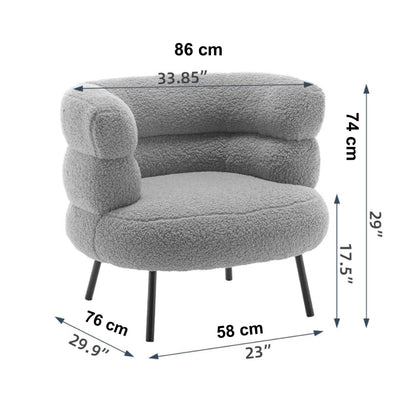 Exclusive Polyester Barrel Chair Sherpa Fabric Accent Chair, Comfy Tufted Upholstered Armchair (Yellow Polyester)