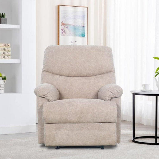 Danube Home Baltimore 1 Seater Fabric Motion Recliner I Modern Design One Seat Relaxing Chair I Living Room Furniture L 86 x W 99 x H 99 cm - Light Brown