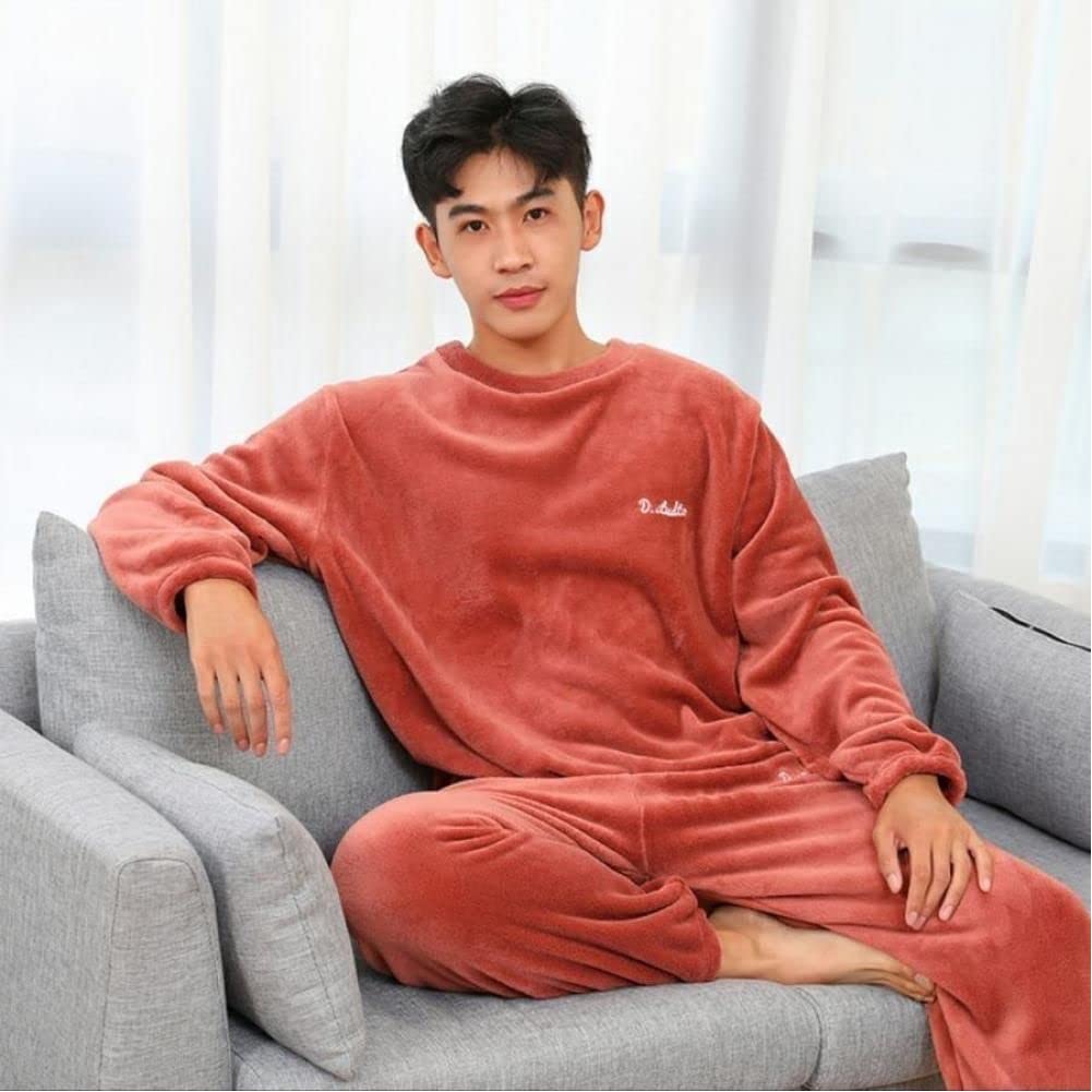 Sleepwear Pajamas For Men'S Winter Pajamas Couples Flannel Fleece Pijama Sleeping Suit Thickened Plush Warm Home Clothes