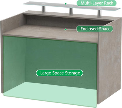 Mahmayi REC-2 Designer Reception Desk For Office Space, Front Office Desk (White-Coco Bolo)