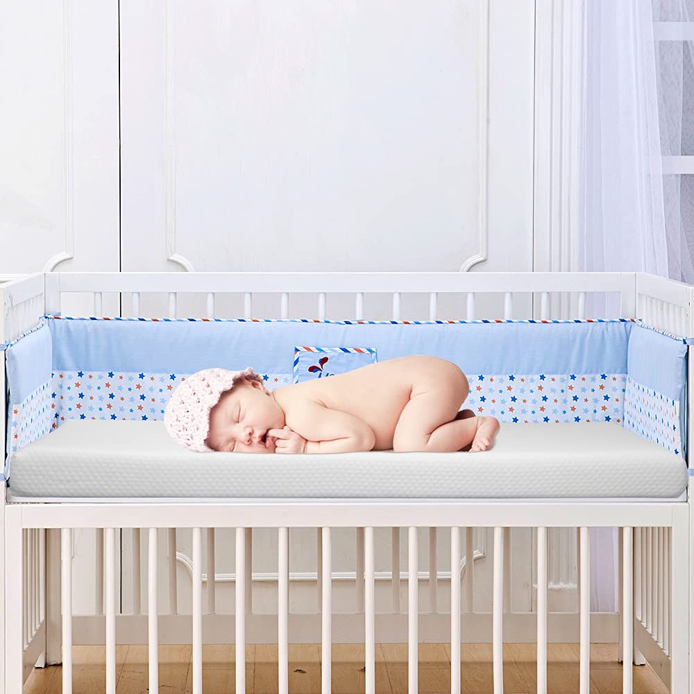 VTERLY Cot Mattresses, 120 x 60cm Crib Mattress with Extra Thick 10 cm Memory Foam & Removable Washable Cover, Breathable, Anti Allergenic and Water Resistant Toddler Bed Mattress