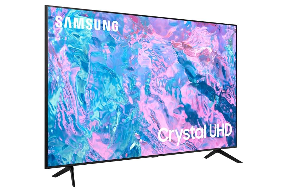 Samsung 65 inch 4k uhd smart led tv with built-in receiver and remote control, black - ua65cu7000uxeg, Wi-Fi, USB, Ethernet, HDMI, Bluetooth, USB, Wireless, HDMI