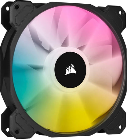 Corsair SP Series, SP120 RGB ELITE, 120mm RGB LED Fan with AirGuide, Single Pack, BLACK