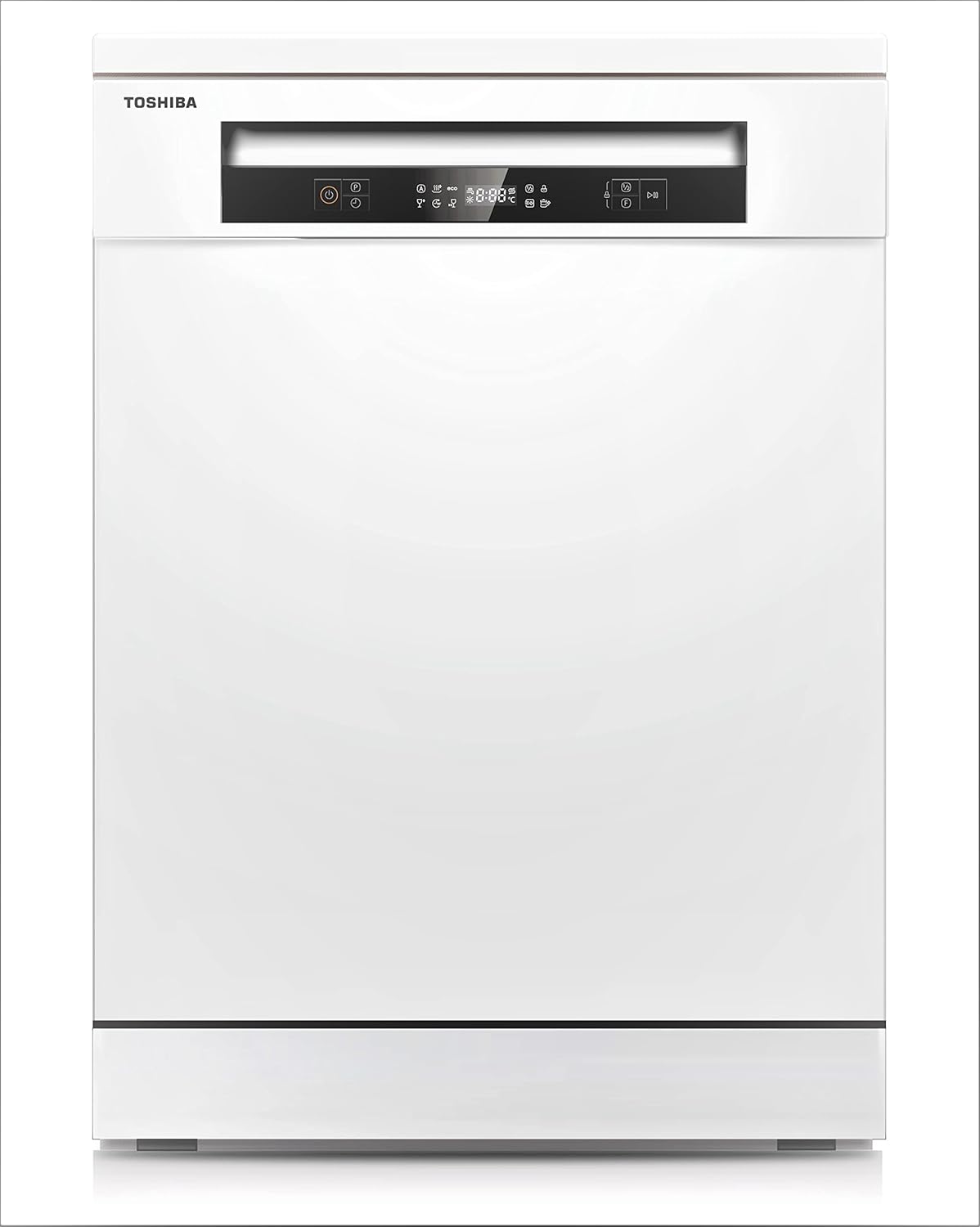 Toshiba 14 Place Settings, 6 Programs Free Standing Dishwasher with Dual Wash Zone, DW14F1(W) White - 1 Year Warranty