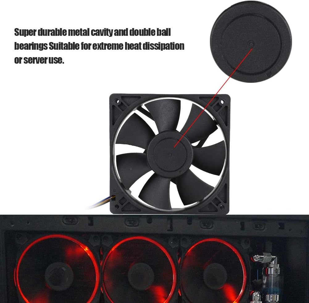 Cooling Fan, Automatic Speed Control PWM Cooling Fan, 4Pin Cooling Fan, for Extreme Heat Dissipation/Server Using