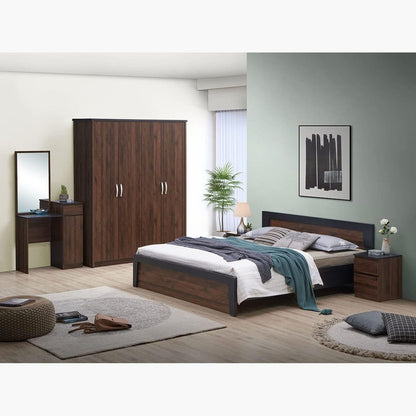 Home Box HomeBox Oscar 5-Piece King Bedroom Set includes 1 King Bed, 2 Nightstands, 1 Dresser and 1 Mirror - Engineered Wood with Foil Veneer finish