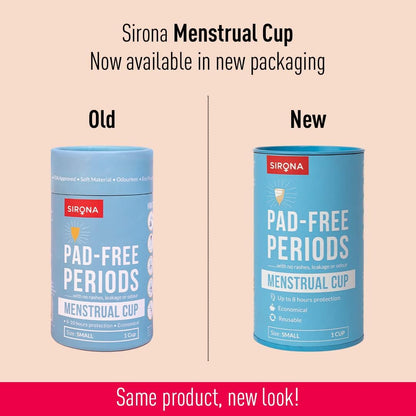 Sirona Reusable Menstrual Cup for Women with Pouch | Ultra Soft Odour & Rash Free | 100% Medical Grade Silicone | No Leakage | Protection for Up to 8-10 Hours | US FDA Registered - Medium (Pack of 1)