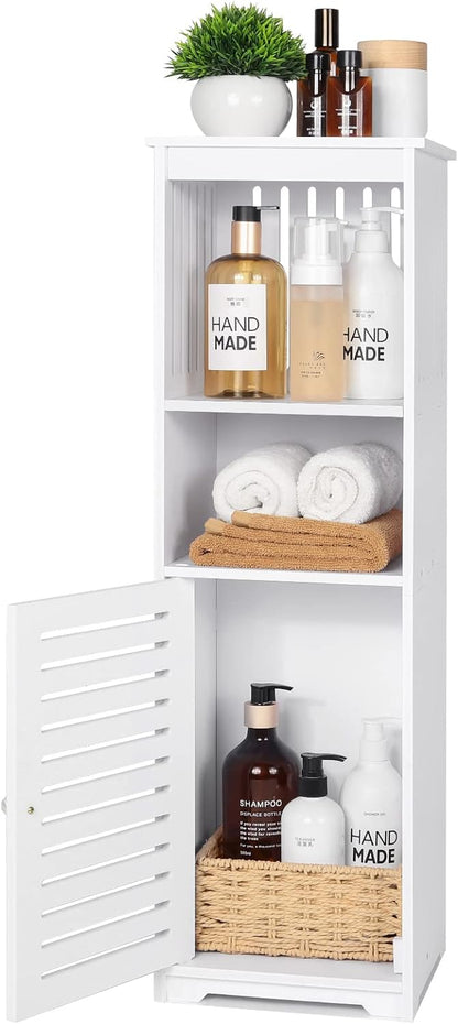 CITLOW Bathroom Waterproof Cabinet,White Floor Standing Storage Cabinet Home StorageFurniture Shelf,Suitable for Toilet Bedroom Kitchen Living Room,75x22x20cm