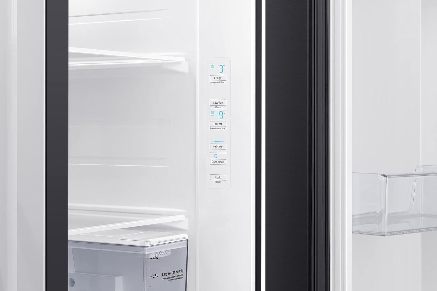 Samsung 680 Liters, Side By Side Refrigerator, RS62R5001B4/AE, Gentle Black Matt, SpaceMax Technology, 20 Year Warranty on Digital Inverter Compressor