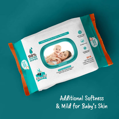 BuddsBuddy Baby Skin Care Wet Wipes 80Pcs (Combo of 3)