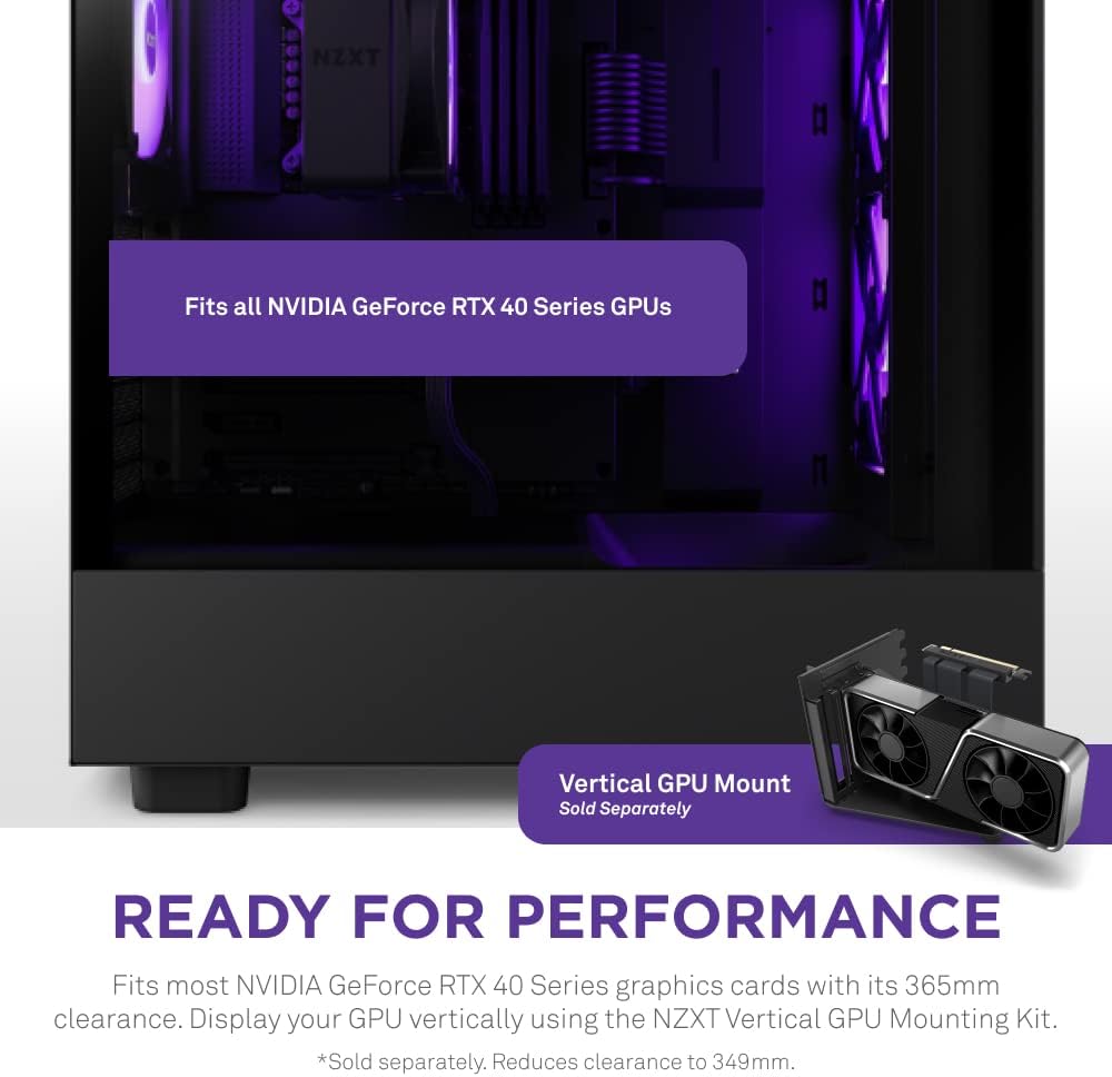 NZXT H5 Flow Compact ATX Mid-Tower PC Gaming Case – High Airflow Perforated Front Panel – Tempered Glass Side Panel – Cable Management – 2 x 120mm Fans Included – 280mm Radiator Support – White