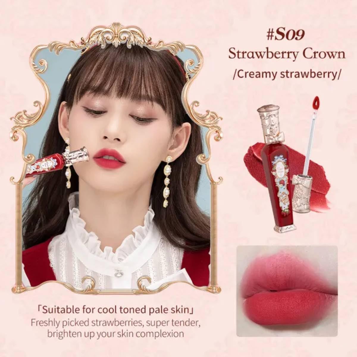 Flower Knows Strawberry Rococo Series Cloud Lip Cream Lipsticks Women Beauty Cosmetic Lip Makeup Easy to Wear Natural Lipstick (02 Peachy Milk)