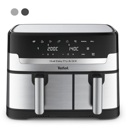 TEFAL Air Fryer | Dual Easy Fry | 8.3 L | Dual Drawers |Complete Family Meal |7 Pre-Set Programs | Dishwasher-Safe Parts | Dedicated App | 2 Years Warranty | EY901840 | Online Exclusive