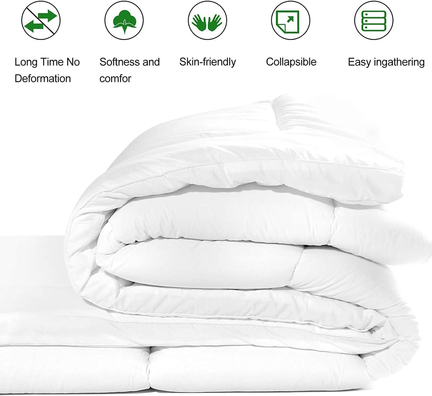 Cotton Home Super Soft Fabric Mattress Topper Hotel Luxury Fluffy Soft Comfortable Breathable 700 GSM Extra Thick Bed Topper With Elastic Bands 100cmx200cmx7cm, White, Twin XL