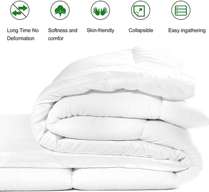 Cotton Home Super Soft Fabric Mattress Topper Hotel Luxury Fluffy Soft Comfortable Breathable 700 GSM Extra Thick Bed Topper With Elastic Bands 100cmx200cmx7cm, White, Twin XL