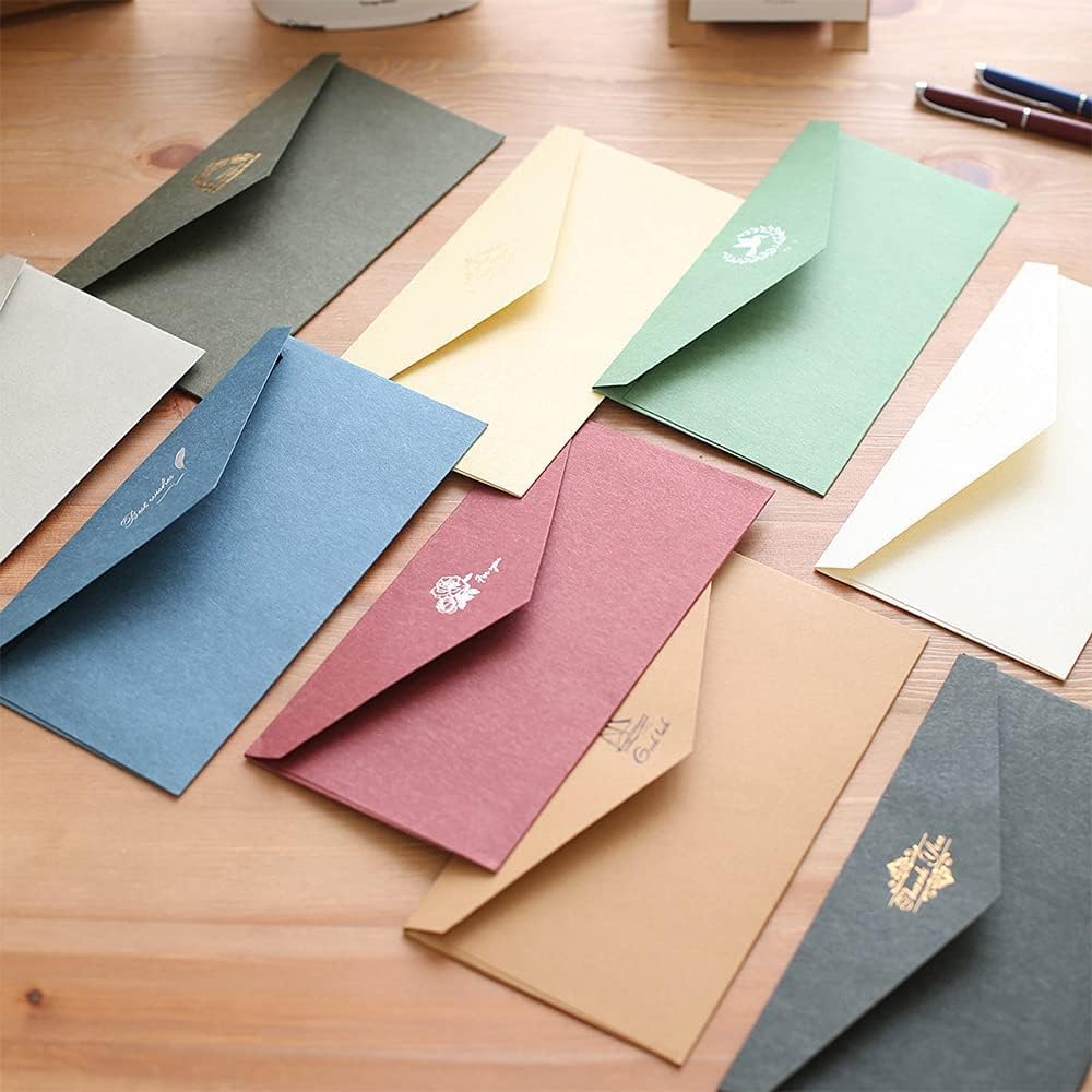 SYOSI 10 Pcs Vintage Paper Envelopes, Kraft Paper Envelopes Invitation Envelopes Envelope Set Gift Envelopes Envelopes for Graduation Invitation Wedding Greeting Gift Greeting (22 x 11cm)