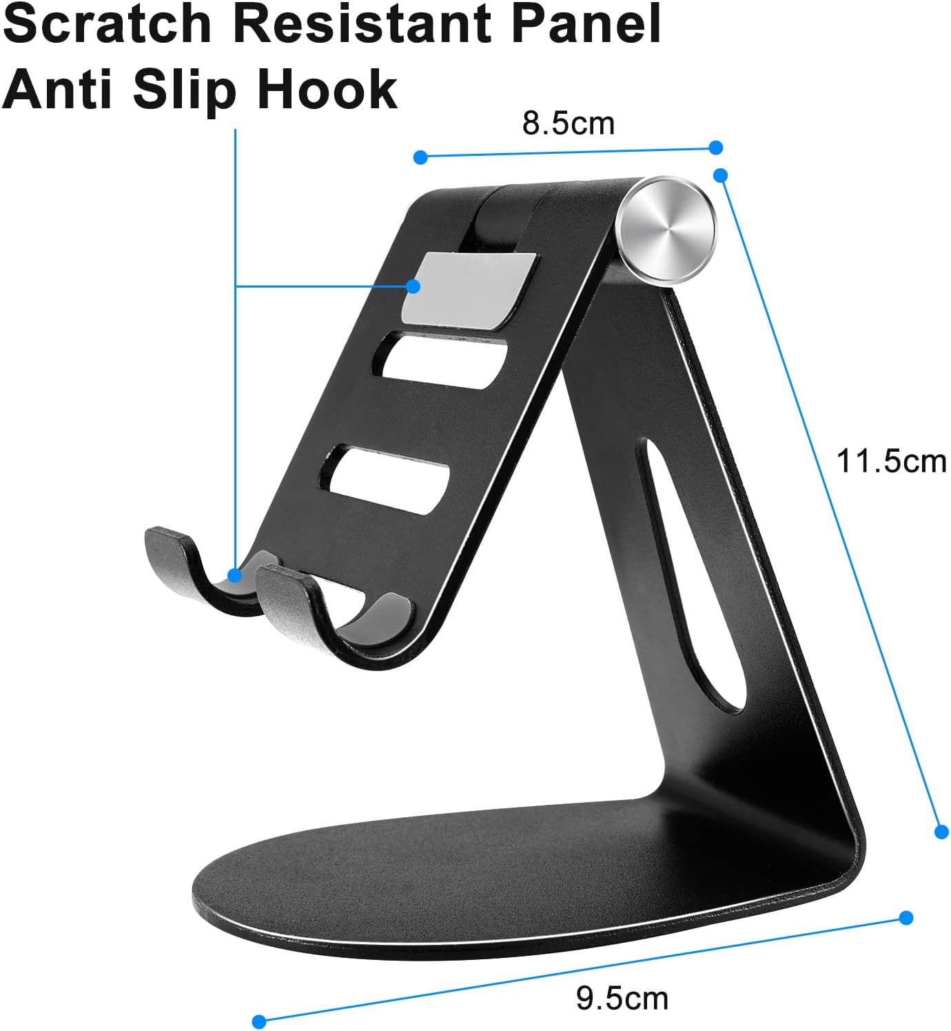 avakot Cell Phone Stand, Folding Aluminum Mobile Phone Holder Bracket for Desk Portable Travel Holder Office Desk Accessories Compatible with iPhone 14 13 12 Pro Max Samsung S22 S21 | Gray