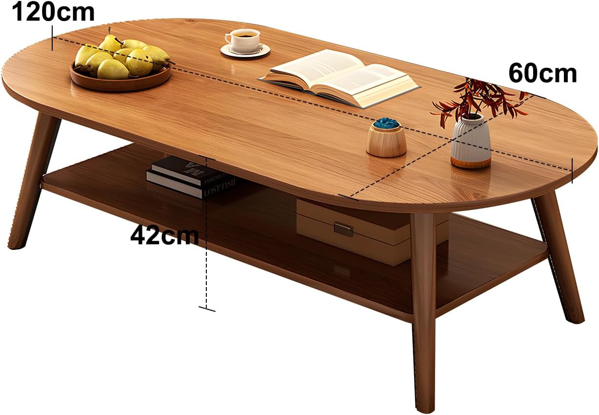 Occuwzz Coffee Table,2 Tier Sofa Side Table with Open Shelving for Storage,Simple Household Small Tea Table,Modern Design Furniture For Home, Living Room 120 * 40 * 60cm