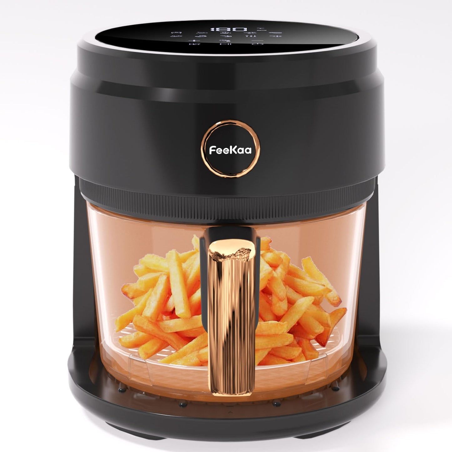 FEEKAA Small Air Fryer, 4.23 Qt(4L) 10-in-1 Digital Air Fryers for Oil-Free, Quick & Easy food, with Viewing Window, Fry/Grill/Broil/Roast/Bake, Temperature&Time Control, Dishwasher Safe, Black