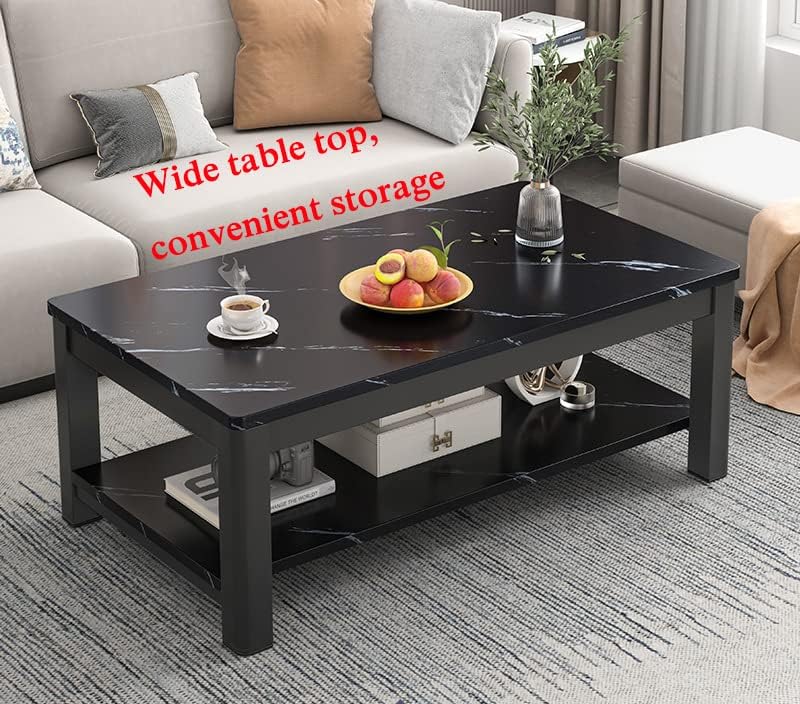 Coffee Table，Modern Square 2 Tier Tea Table ，Wood Tabletop Decor，Balcony Tea Table，for Living Room Home Office (H236C-White)