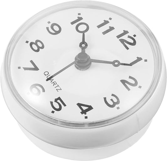 ELECDON Bathroom Shower Suction Cup Wall Clock Silent Waterproof Clock Quality Quartz Clock (White)