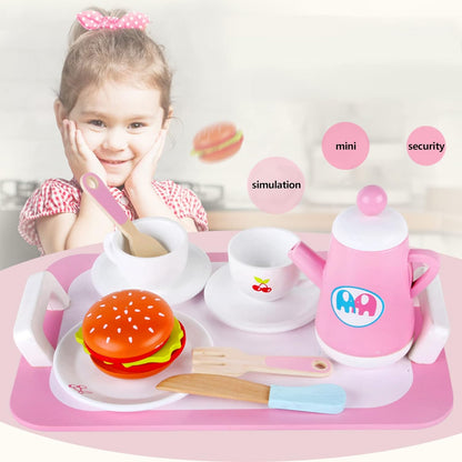 X IANGYU Juicer Toy Set Kids Kitchen Playset Mini Wooden Juicer Kids Plaything Kitchen Pretend Play