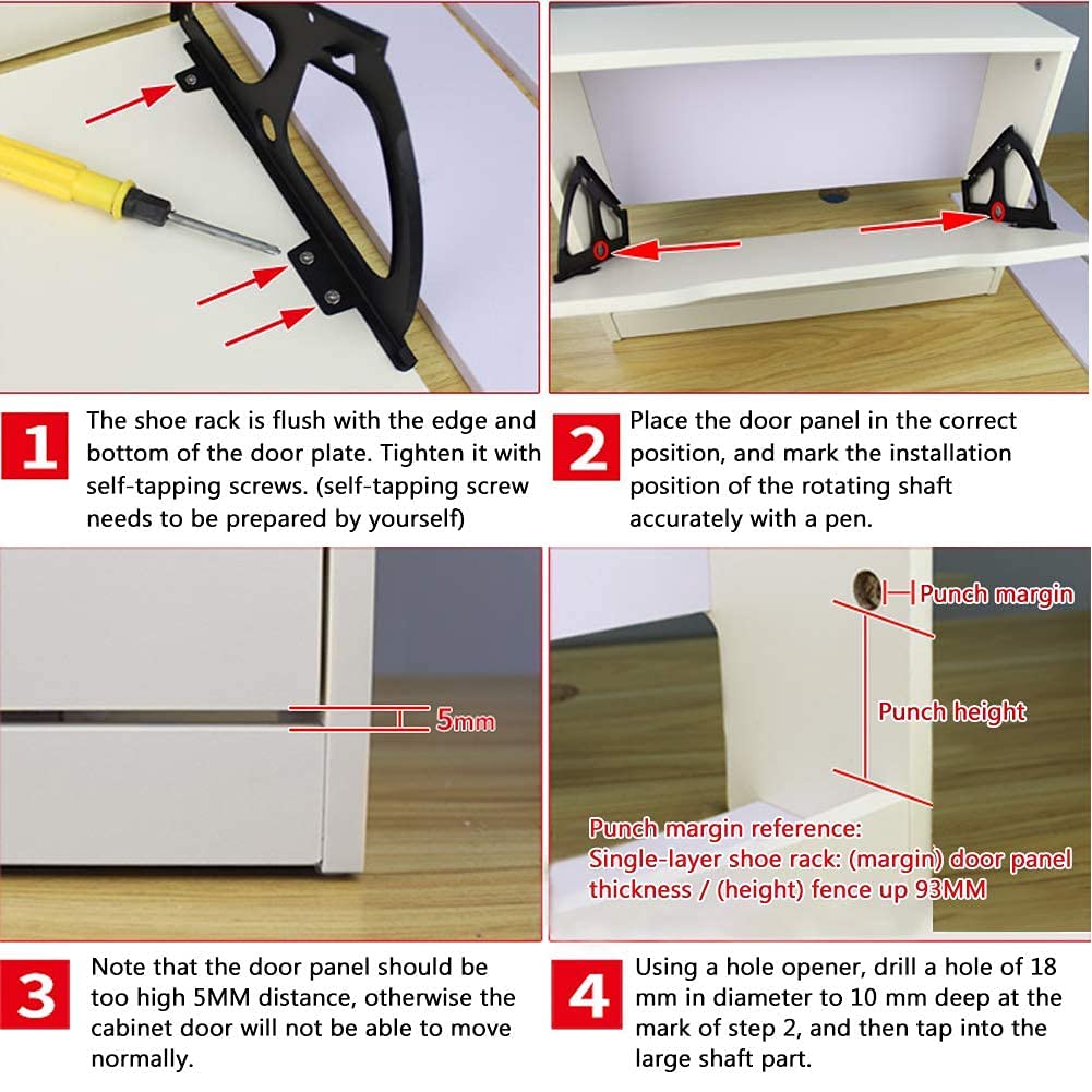 Shoes Drawer Hinge, 2 Pcs Stainless Steel Furniture Cabinet Flip Plate Frame Turning Rack Accessory, Replacement Fittings for Kitchen Living Room Cabinet Flip Frame Hinges Furniture Parts Hardware