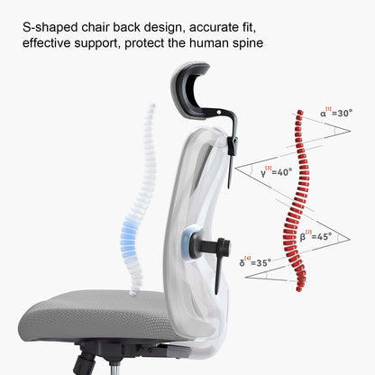 SIHOO M18 Ergonomic Office Chair, Computer High Back Desk Chair with 2D Armrest, Adjustable Headrest, Lumbar Support and Comfortable Thick Cushion.(Black)