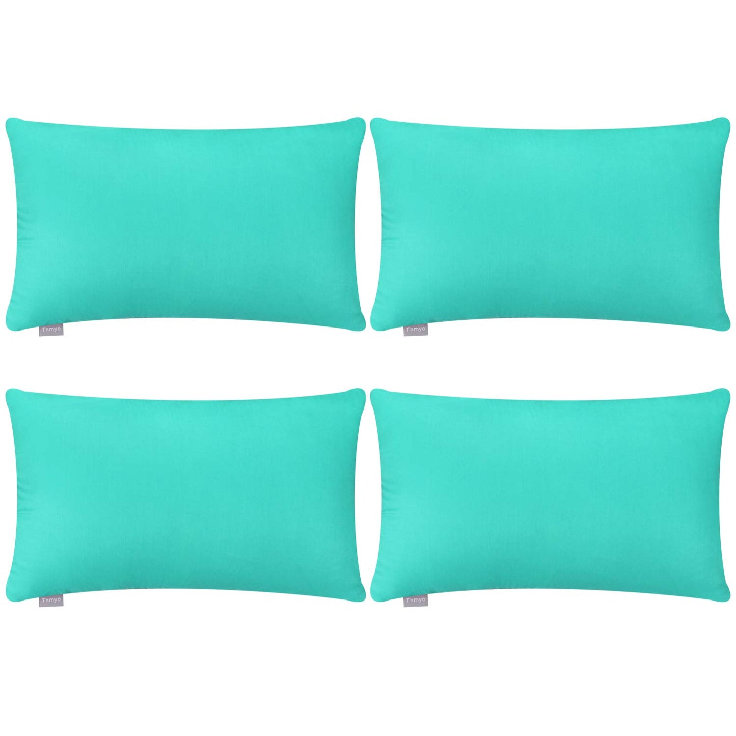 4-Pack 100% Cotton Comfortable Solid Decorative Throw Pillow Case Square Cushion Cover Pillowcase Sublimation Blank Pillow Covers(Cover Only,No Insert)(20x20inch/50x50cm, Christmas Green)