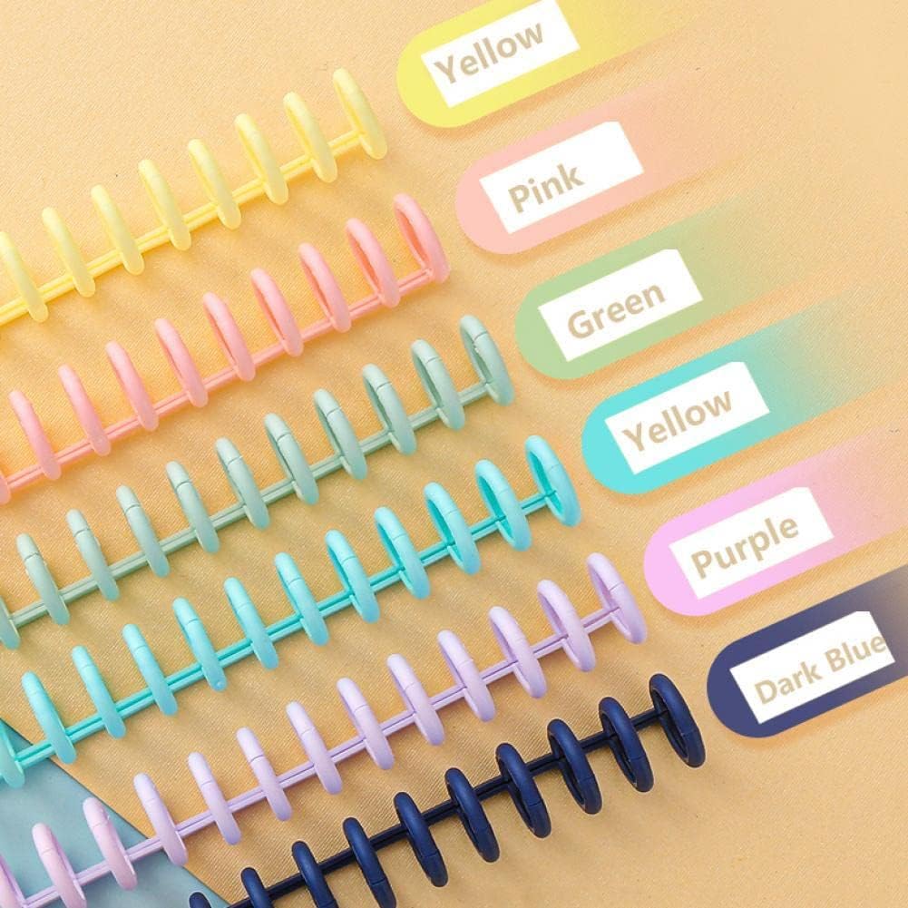 Goodern 12 Pack Spiral Binding Coils,Colored Coil Bindings Spines,Plastic Loop Wire Binding Spines,DIY Notebook Binding Spirals,Spiral Binding Rings for Teacher Student Document,School Office Supplies