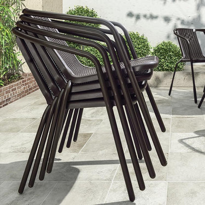 Vital Garden Dining Set 3 Piece (2 Chair and 1 Table) Outdoor Furniture Patio Dining Table and Chair Balcony Dinner Table Dinner Chair Poly Rattan Anthracite & Grey (‎VI-DNS-01)