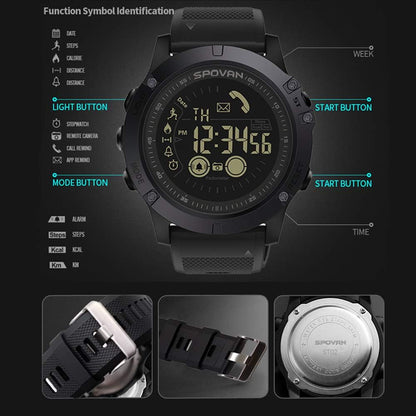 Outdoor Digital Smart Sport Watch for Men with Pedometer Wrist Watch for iOS and Android 50M Waterproof