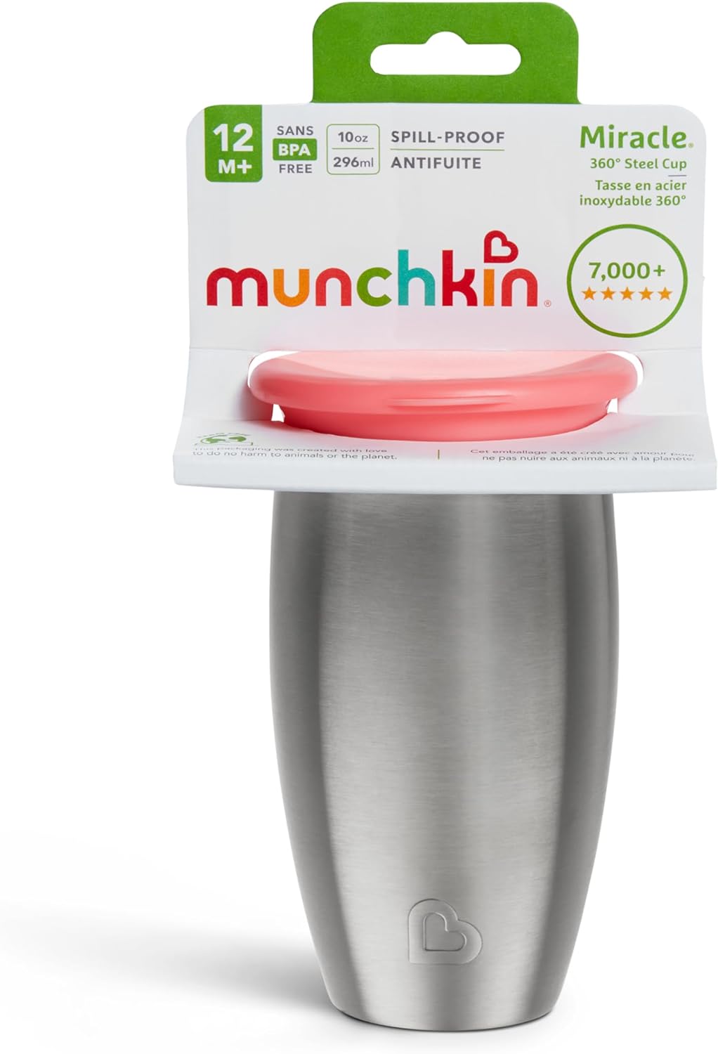 Munchkin Miracle Stainless Steel 360 Sippy Cup, Blue, 10 Ounce