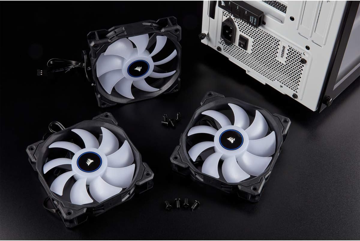 CORSAIR AF140 LED Low Noise Cooling Fan, Dual Pack - White, 140 mm