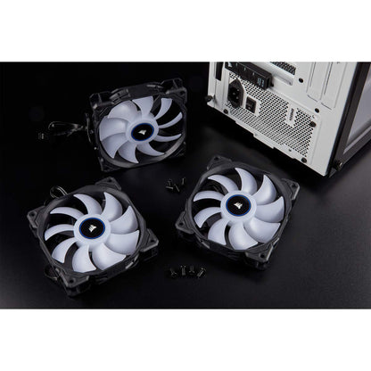 CORSAIR AF140 LED Low Noise Cooling Fan, Dual Pack - White, 140 mm