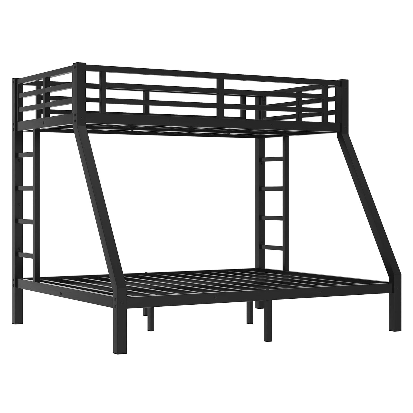 Bellemave Bunk Bed Full Over Queen, Heavy Duty Metal Bunk Bed Frame, Queen bunk Bed for Adults, Adult bunk beds Heavy Duty, Full XL Bunk Bed, Black