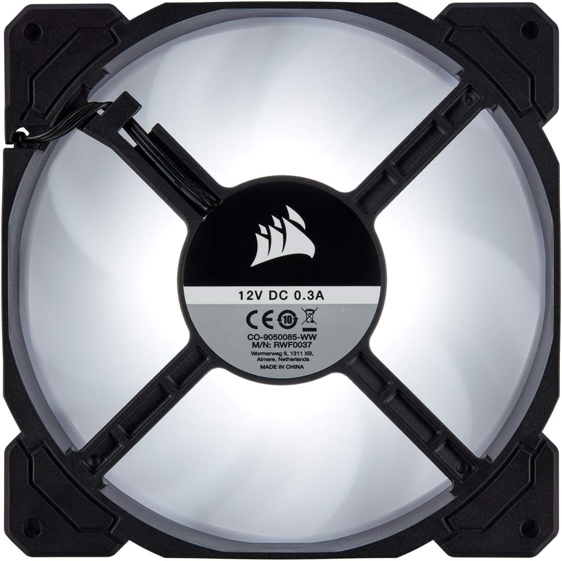 CORSAIR AF140 LED Low Noise Cooling Fan, Dual Pack - White, 140 mm