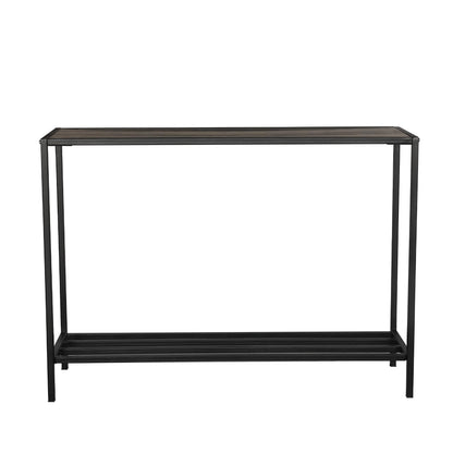 RIGID Console Table | Corner End Table with Stainless Steel Frame and Glass Top for Living Room, Office