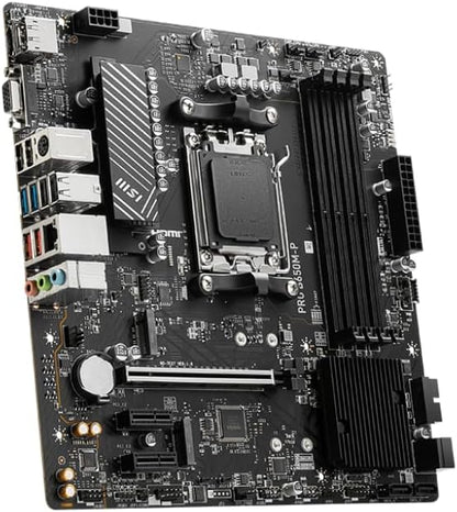 MSI PRO B650M-P ProSeries Motherboard (AMD AM5, mATX, DDR5, PCIe 4.0, M.2, SATA 6Gb/s, USB 3.2 Gen 2, HDMI/DP, AMD Ryzen 7000 Series Desktop Processors)