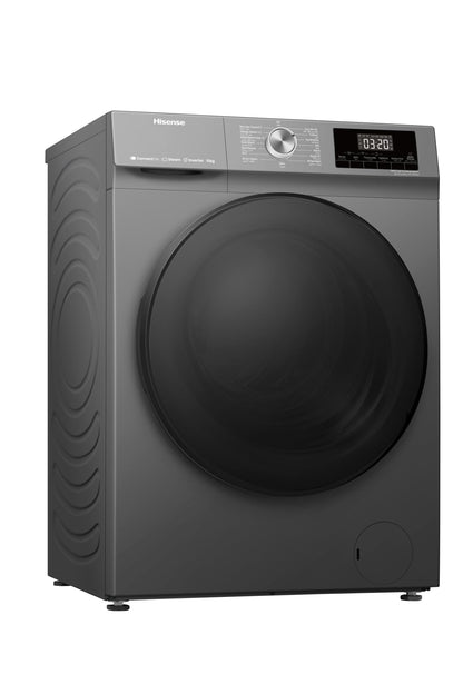 Hisense WFQA1014EVJMWT 10 Kg Front Load Washing Machine with Inverter Motor, Smart Wifi Connectivity, 1400 RPM, Titanium Grey, 1 Year Warranty