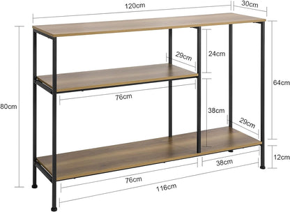 (UAE STOCK) SoBuy FSB35-PF, Console Table Hall Table Side Table End Table Living Room Sofa Table with 3 Shelves, W120 x D30 x H80cm