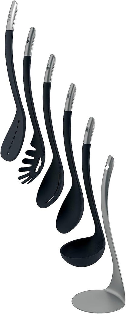 Joseph Joseph Editions Nest Utensils Compact Stacking Kitchen Tool Set with Magnetic Storage Stand Nylon, 5-piece, Sky, JJ-10526