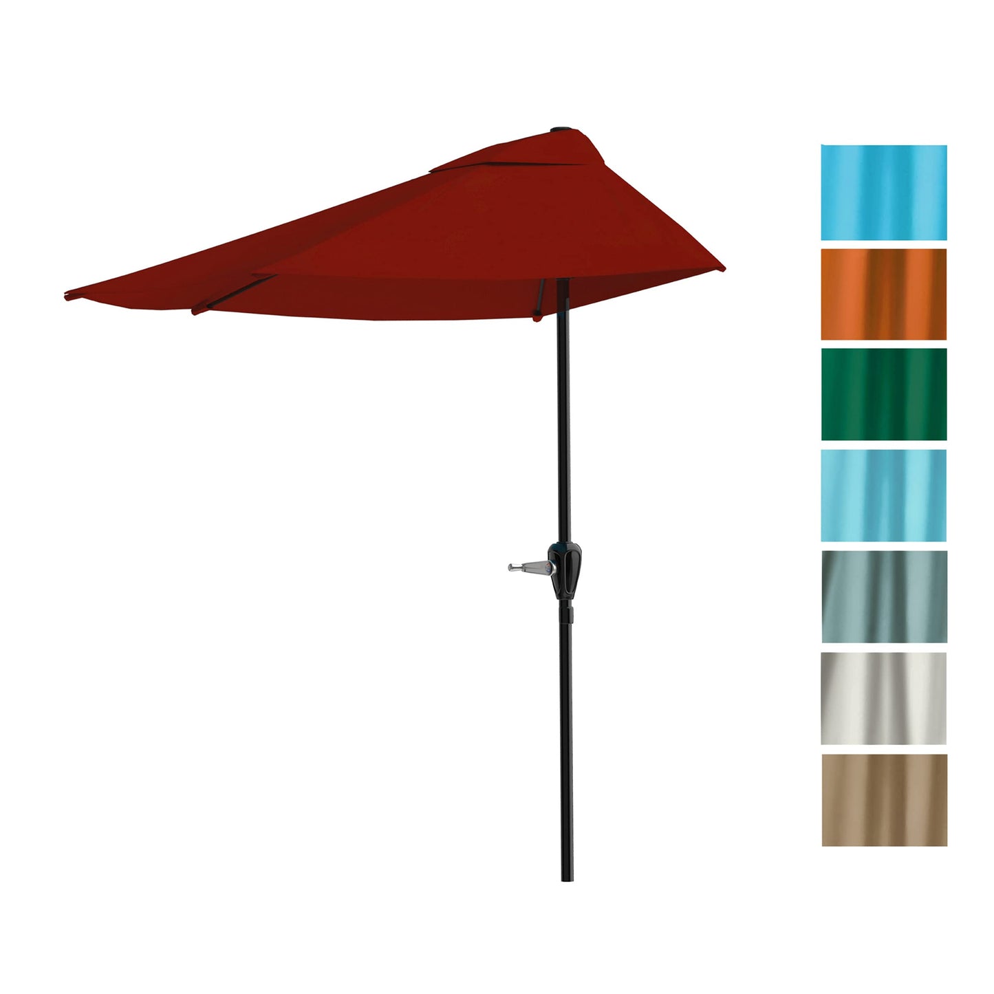 Pure Garden 9' Half Round Patio Umbrella