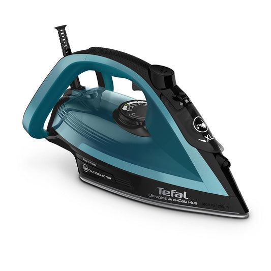 TEFAL Steam Iron | Ultraglish Iron Steamer | 2800 W | 270 ml | Durilium Airglide Soleplate | Anti-calc | Anti Drip | Blue/Black | 2 Years Warranty | FV6832M0