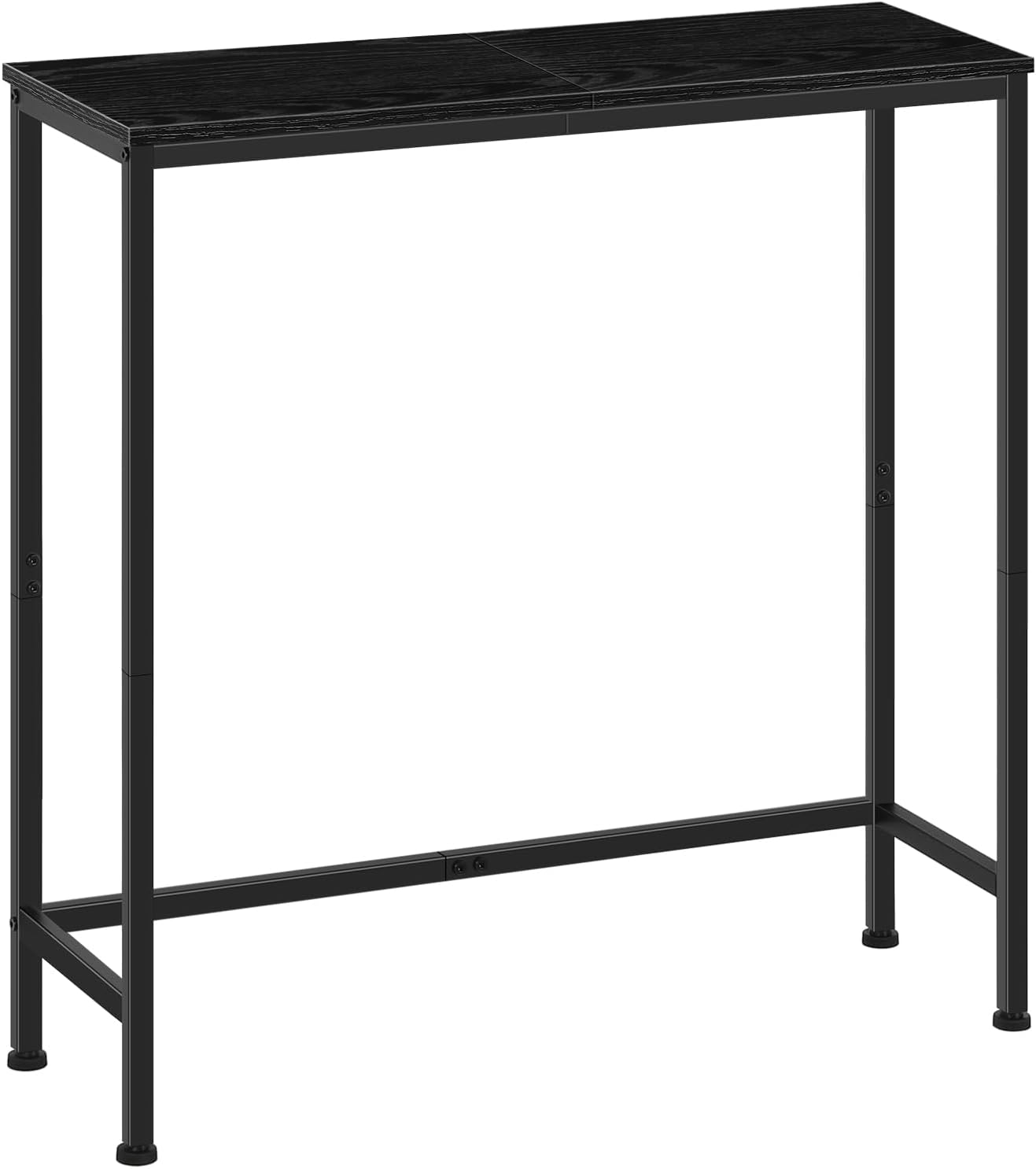 OYEAL Black Console Table for Entryway, 29.5" Industrial Narrow Sofa Entrance Table Tall Couch Side Table for Bedroom, Living Room, Foyer, with Metal Frame and Adjustable Feet