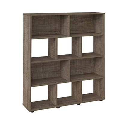 Artely MDF/MDP Book Shelf, Bookcase, Cabinet, Bookrack, Many Shelves, Ideal for Living Room, Bedroom, Office, Book Room, Rustic Brown, W 91 cm x D 25 cm x H 109 cm, DIY Assembly, 7899307514197