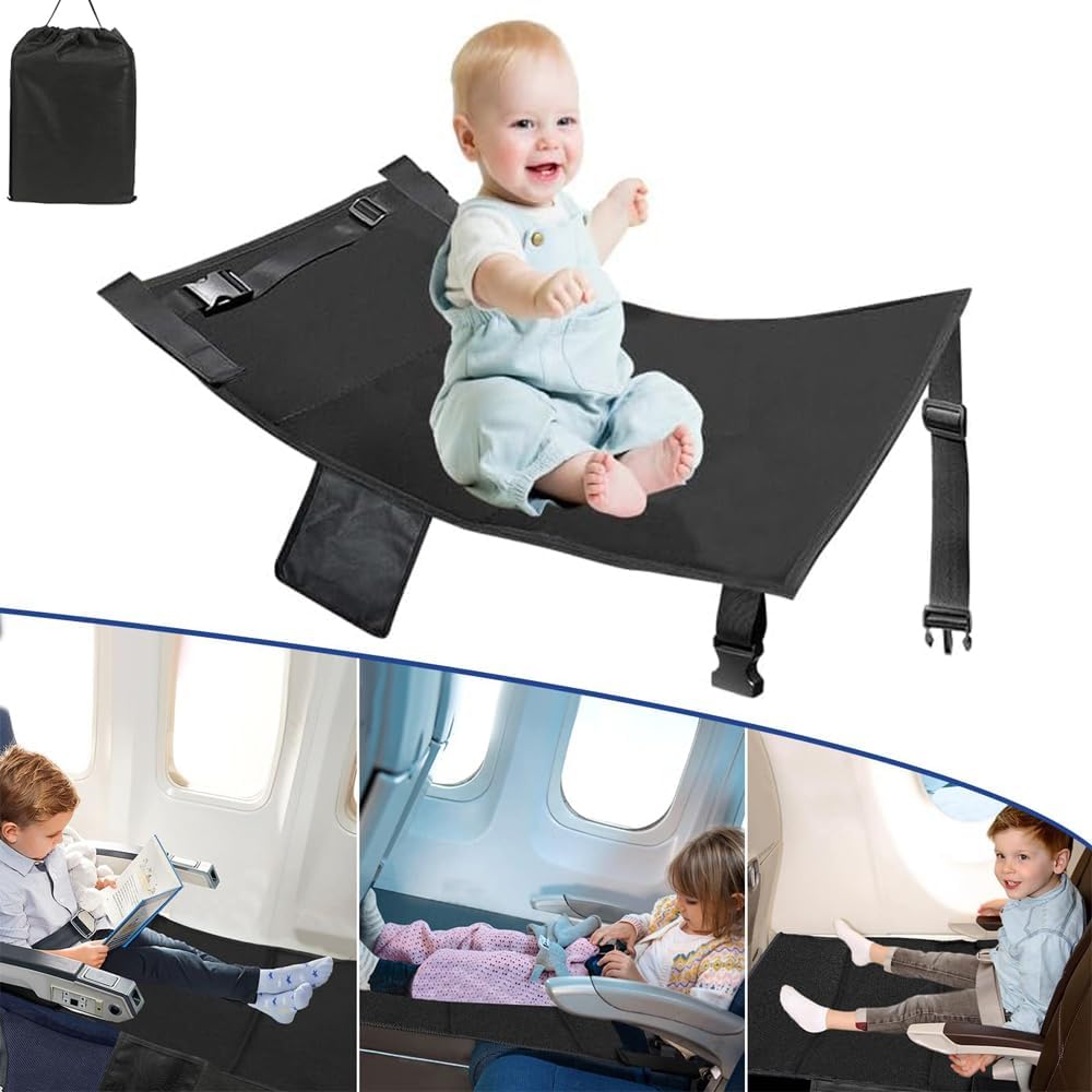 Dovakiss Toddler Airplane Bed, Children Airplane Seat Extender, Children Airplane Footrest, Baby Travel Essentials, Kids Bed Airplane(79 * 44cm)