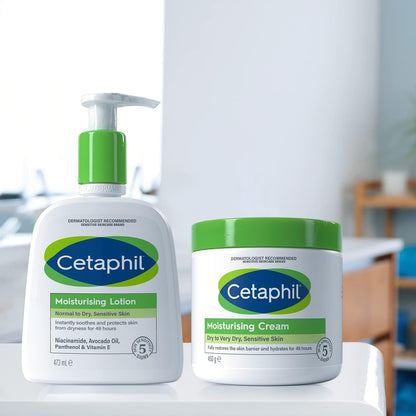 Cetaphil Moisturizing Lotion, Face & Body Moisturizer for Men & Women, Normal to Combination and Sensitive Skin, Unscented, 500ml